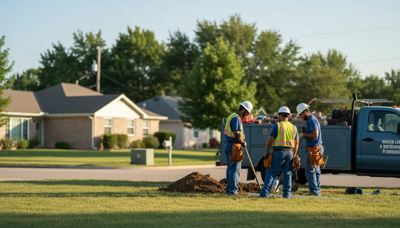 Residential water line and bathroom plumbing service in Albia, IA